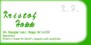 kristof hopp business card